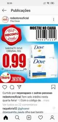 [Loja Física Rede Store / Goiânia e Região] Sabonete Dove original 90g