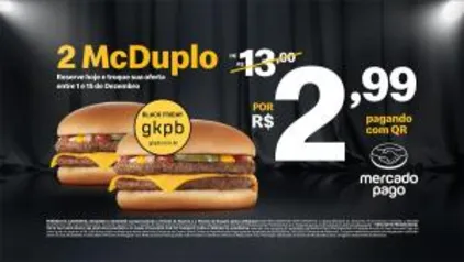 2 McDuplo por R$2,99 pagando com QR Code