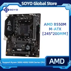 Placa Mãe AM4 SOYO Monarch Dragon AMD B550M