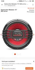 Subwoofer JBL Matador 15" 800 wrms 15SW21A por R$ 235