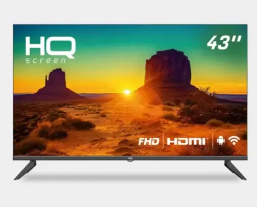 Smart TV 43" HQ Full HD HDR tela sem bordas Android 11