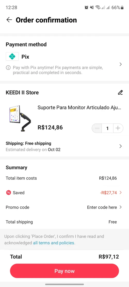 Imagem na descrição da promoção