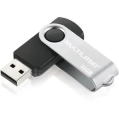 Pen Drive 32gb USB 2.0 Twist preto PD589 Multilaser BT 1 UN