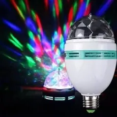 Lampada Led Giratoria Rgb Colorido Festa Bola Maluca Bivolt | R$12