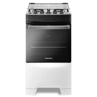 Fogão a Gás de Piso 4 Bocas Continental, Mesa de Inox, Branco - FC4IB