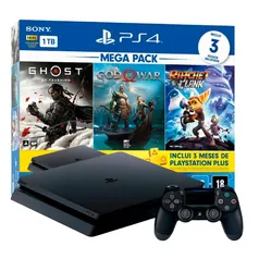 Console PlayStation 4 Mega Pack V18, 1TB, Ghost of Tsushima + God of War + Ratchet & Clank - 3006678