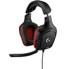 Headset Gamer Logitech G332 Multiplataforma - Stereo 981-000755 Preto/Vermelho