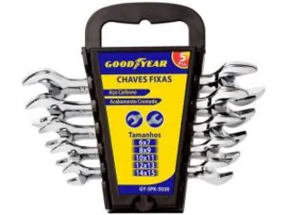 Jogo de Chave Fixa Goodyear 6x7 a 14x15mm - GYSPK5026 5 Peças - R$14