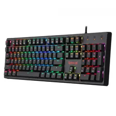 Teclado Gamer Mecânico Redragon Kama, RGB, Switch Blue, ANSI, Black, K578RGB