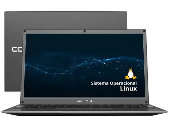 [Ame R$ 1092] Notebook Compaq Presario 435 Intel Core i3 4GB 240GB SSD 14,1” HD Linux Cinza