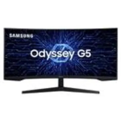 Monitor Gamer Curvo Samsung Odyssey 34, ultra WQHD, 165Hz, 1ms, HDMI, DP, Freesync, G5