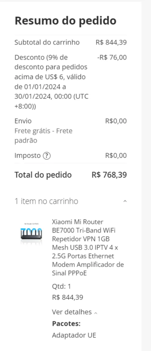 Imagem na descrição da promoção