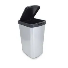 Lixeira Click 10 Litros Automática Plastico Label Inox - R$18