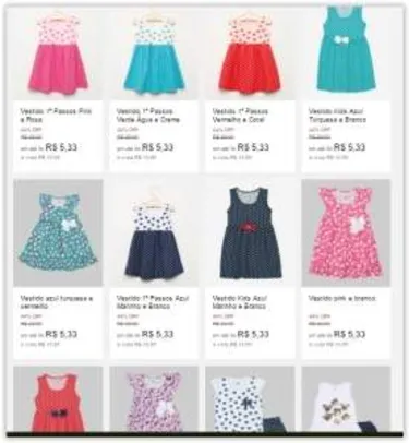 [Dinda] Diversos modelos de Vestidos Infantis a partir de R$ 16