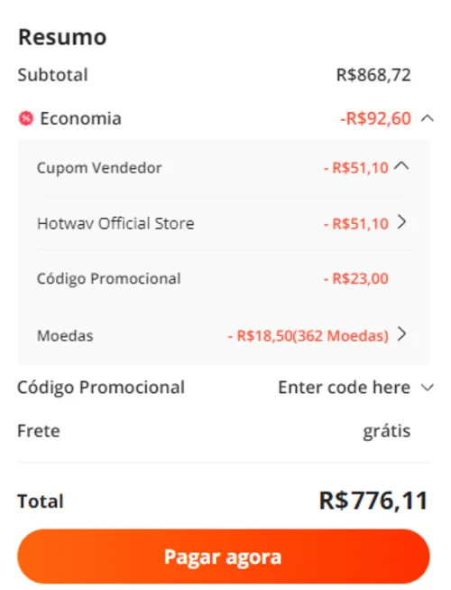 Imagem na descrição da promoção