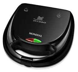 Sanduicheira Fast Grill e Sandwich, Mondial, Preto, 750W, 110V - S-12