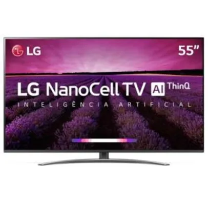 Smart TV Ultra HD 4K 55” LG NanoCell ThinQ AI Inteligência Artificial HDR Ativo 4 HDMI 2 USB SM8100PSA