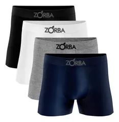 Kit 4 Cueca Boxer Algodão Sem Costura Zorba Adulto Masculina [Tam. M e G]