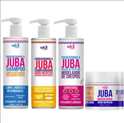 Shampoo Juba + Condicionador + Encrespando + Máscara Juba Widi Care