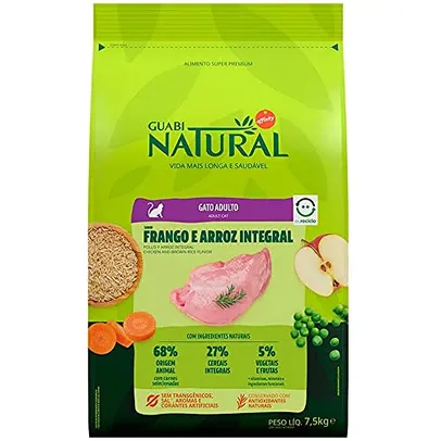 GUABI NATURAL GATO ADULTO FRANGO E ARROZ - 7,5kg