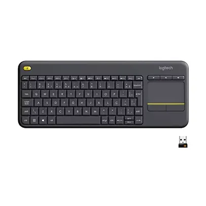 Logitech K400 Plus TV - Teclado sem fio com Touchpad Integrado, Conexão USB Unifying e Layout ABNT2, 139,9 x 354,3 x 23,5 mm