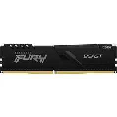 Memória Kingston Fury Beast, 8GB, 3200MHz, DDR4, CL16, Preto - KF432C16BB/8