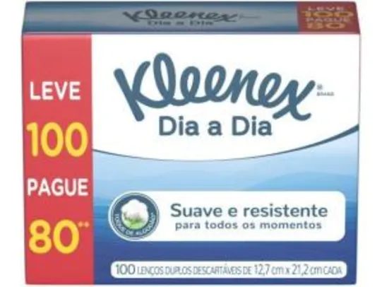 Lenço de Papel Kleenex Dia a Dia 100 Unidades - Folha Dupla R$4