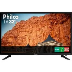 TV LED 32" Philco PH32B51DSGWA HD 2 HDMI 2 USB Preta com Conversor Digital Integrado