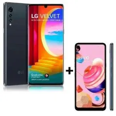 Kit Smartphone LG Velvet Tela 6.8" 128GB Cinza + Smartphone LG K51S Tela 6.5" 64GB | R$3134