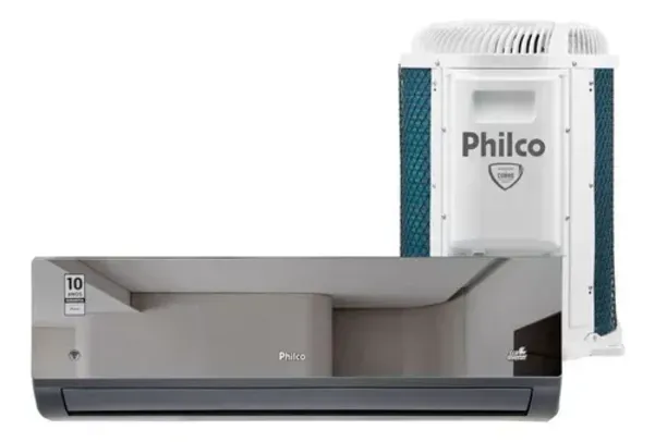 Ar Condicionado Inverter Philco Cinza Espelhado 9000 Btus Quente e Frio 220v