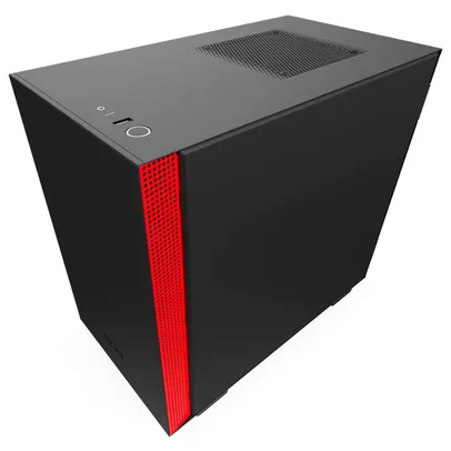 Gabinete Gamer NZXT H210, Mini Tower, com FAN, Lateral em Vidro, Preto/Vermelho - CA-H210B-BR