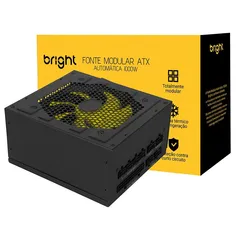 Fonte Bright, 1000W, Modular, Bivolt, Preto e Amarelo - FT005