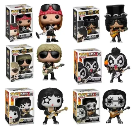 [App/Taxa Inclusa/ C. Nova R$ 6] Funko POP Vintage Rock , Kiss, Guns N' Roses