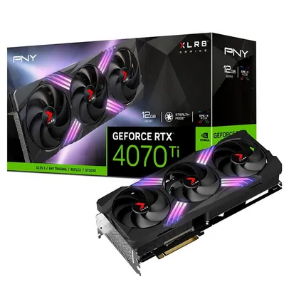 Placa de Vídeo RTX 4070 Ti XLR8 Gaming Verto Epic PNY NVIDIA GeForce, 12GB GDDR6X, RGB, DLSS 3, Ray Tracing - VCG4070T12TFXXPB1