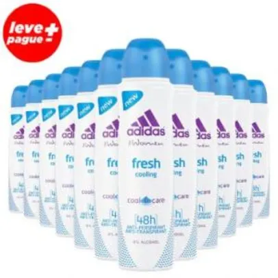 12 Desodorantes Aerosol Antitranspirante Adidas Fresh Feminino 150ml - R$96