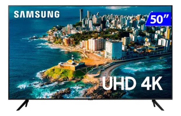 [Cartão ML] Smart Tv 50'' 4k Uhd 50cu7700 2023 Preta Samsung