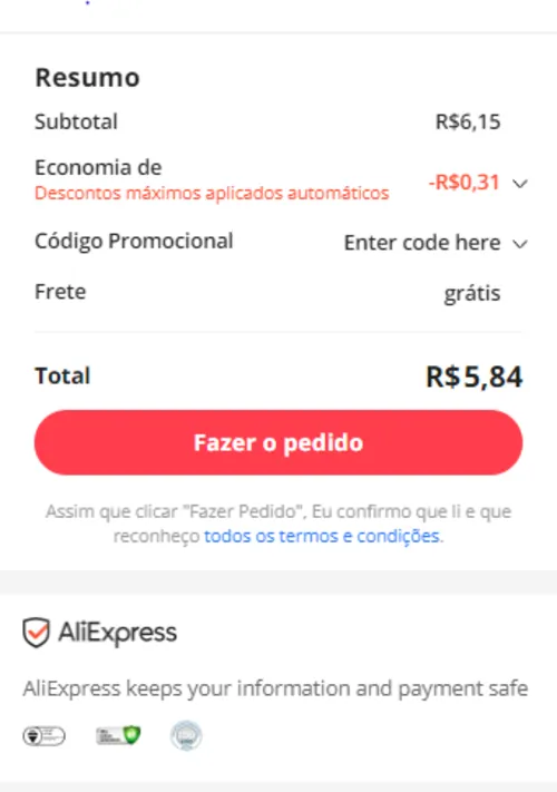 Imagem na descrição da promoção