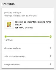 [1ª Compra no App] 2 Leite em Pó Integral Ninho Fort+ Nestle - 400g - R$8