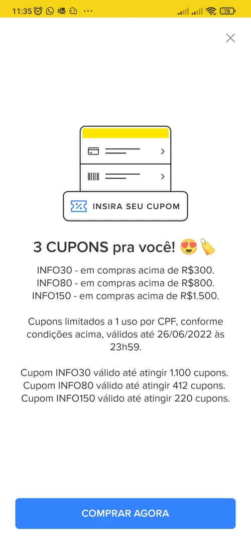 Imagem na descrição da promoção