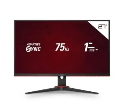 Monitor Gamer AOC Sniper 27' IPS, Wide, 75 Hz, Full HD, 1ms, Adaptive Sync, 98% sRGB, HDMI/VGA, Ajuste de Ângulo - 27G2HE5