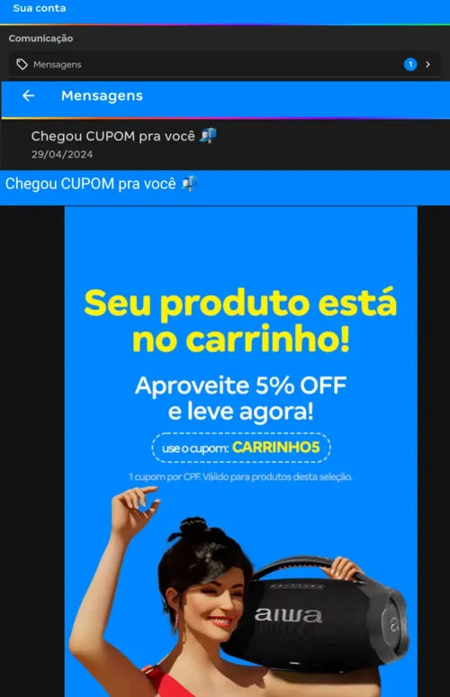 Imagem na descrição da promoção