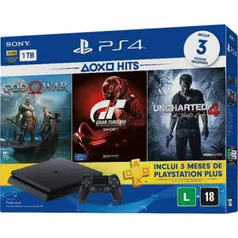 Console PS4 1TB + 3 Jogos + Controle sem fio