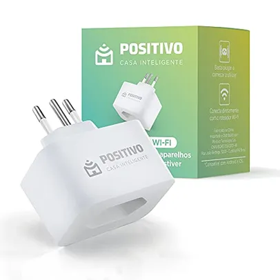 Smart Plug Wi-Fi 10A/1000W- NBR, Positivo Casa Inteligente, ligue ou desligue seus eletrodomésticos através do celular, Compatível com Alexa