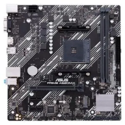 Placa-Mãe Asus Prime A520M-K, AMD AM4, mATX, DDR4 R$500