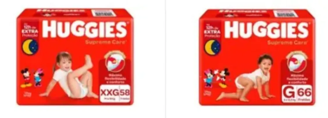 [LEVE 4 PAGUE 2] Fralda Huggies Supreme Care G e XXG