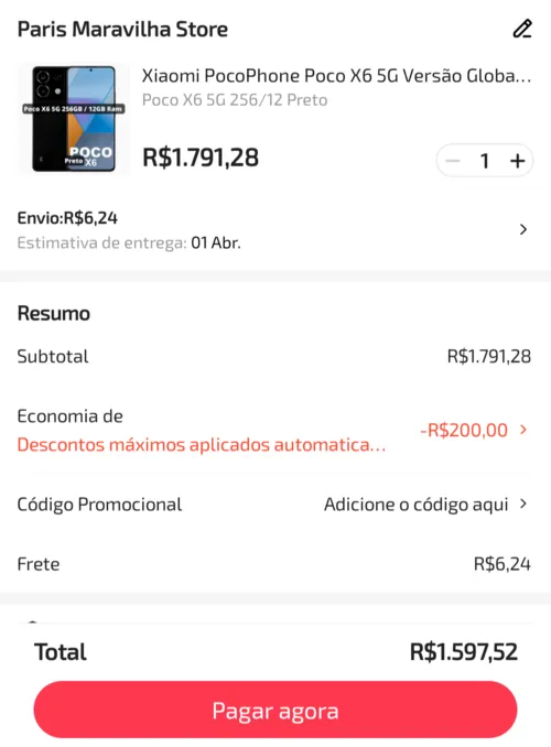 Imagem na descrição da promoção