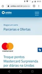 Troque 15 pontos Surpreenda Mastercard e ganhe locação em Dobro