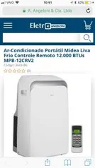 Ar-Condicionado Portátil Midea Liva Frio com Controle Remoto - 12.000 BTUs R$1399