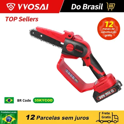 [APP | Do Brasil | G PAY | MOEDAS R$ 187] Mini Motosserra Elétrica Portátil VVosai R-BLMNJ 20v 6 Polegadas 