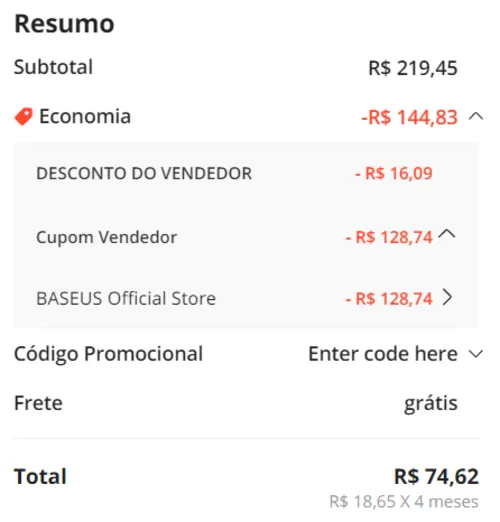 Imagem na descrição da promoção